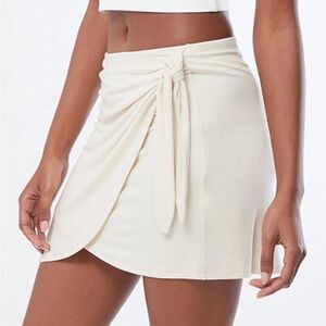 LA hearts cream mini skirt